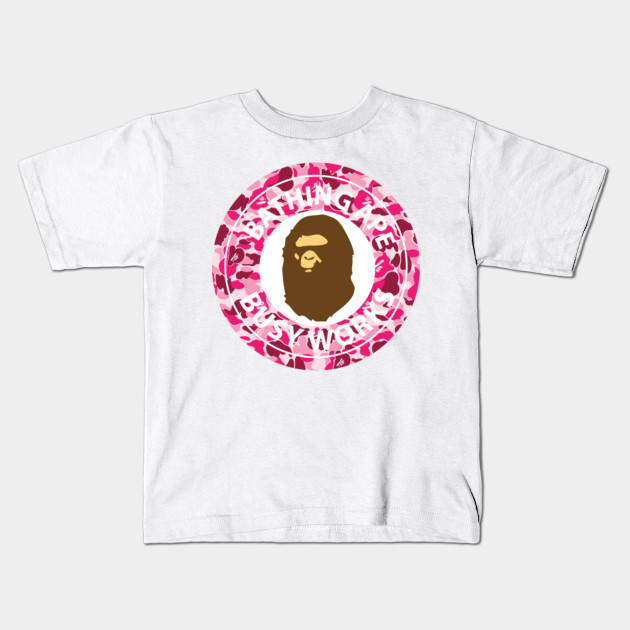 Bape Bathing Ape Pink Camo Bape Kids TShirt TeePublic